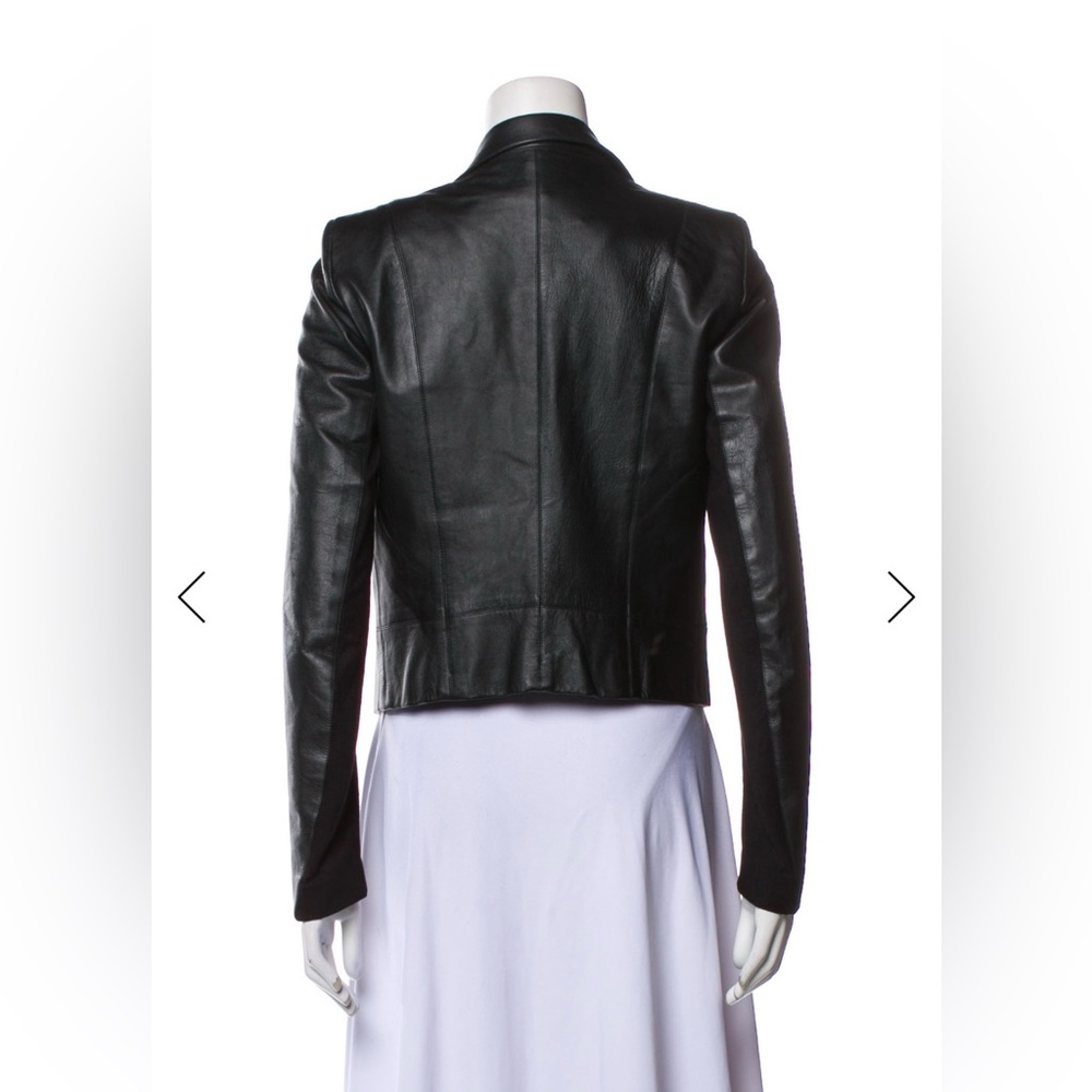Sachin + Babi Black Lamb Leather Shawl Collar Jacket Size 6 M - Picture 4 of 6